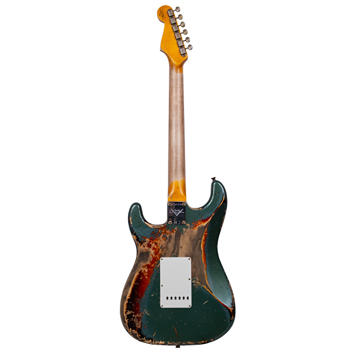 Fender Custom Shop 1961 Stratocaster Super Heavy Relic Aged Sherwood Green Over 3 Ton Sunburst Elektro Gitar